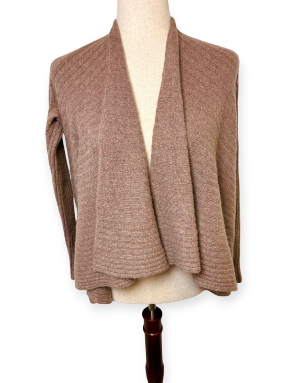 Cynthia Rowley Dusty Lavender Mauve 100% Cashmere Draped Cardigan Small